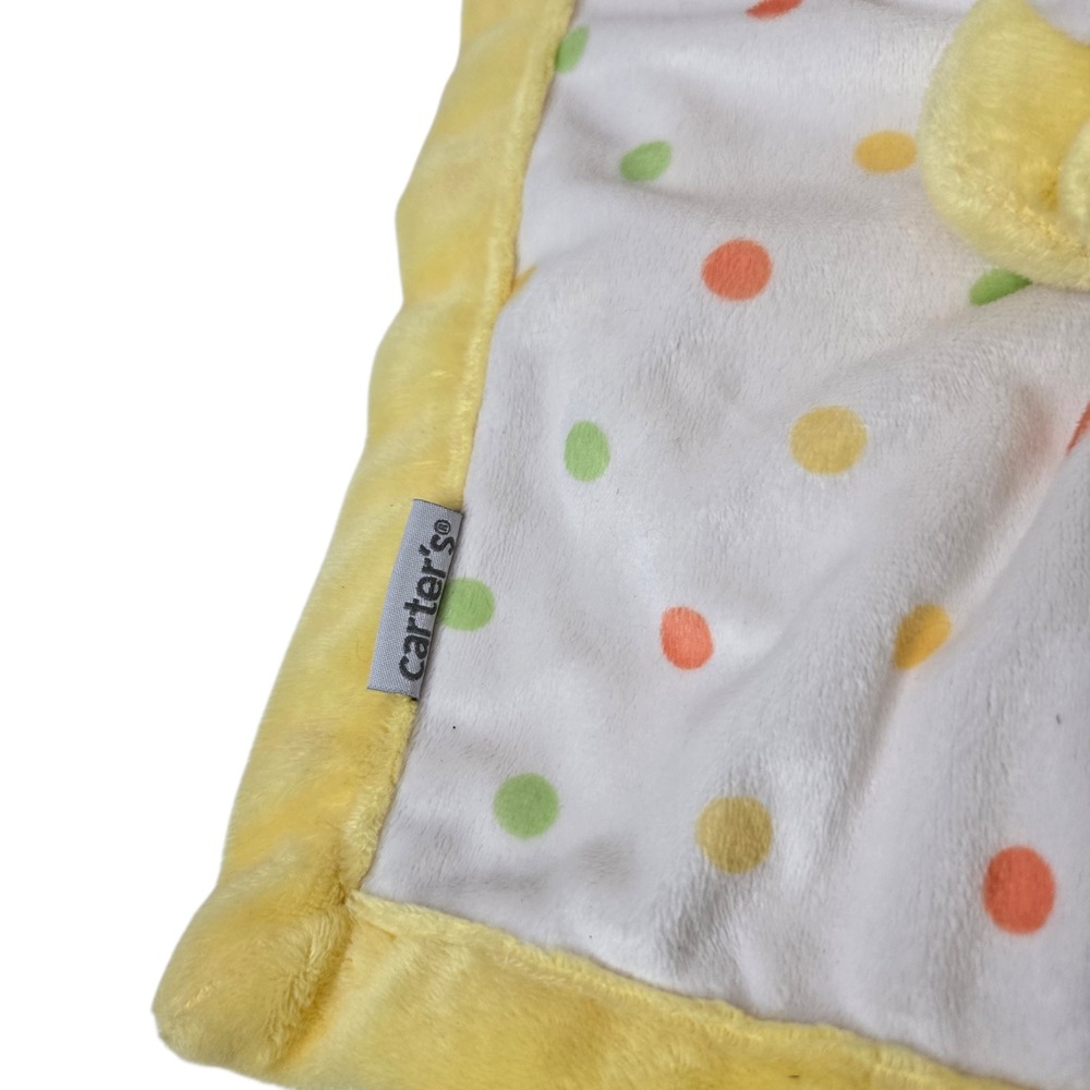 Carters Yellow Duck Lovey Security Blanket 14" Polka‎ Dot Comfort Farm Plush - Picture 7 of 9